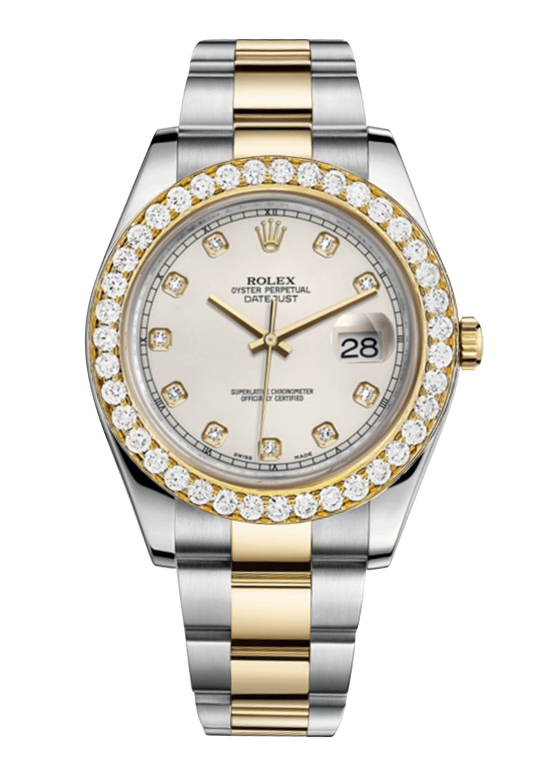 Rolex Datejust Ii Ivory Dial - Diamond Hour Markers With 5 Carats Of Diamonds