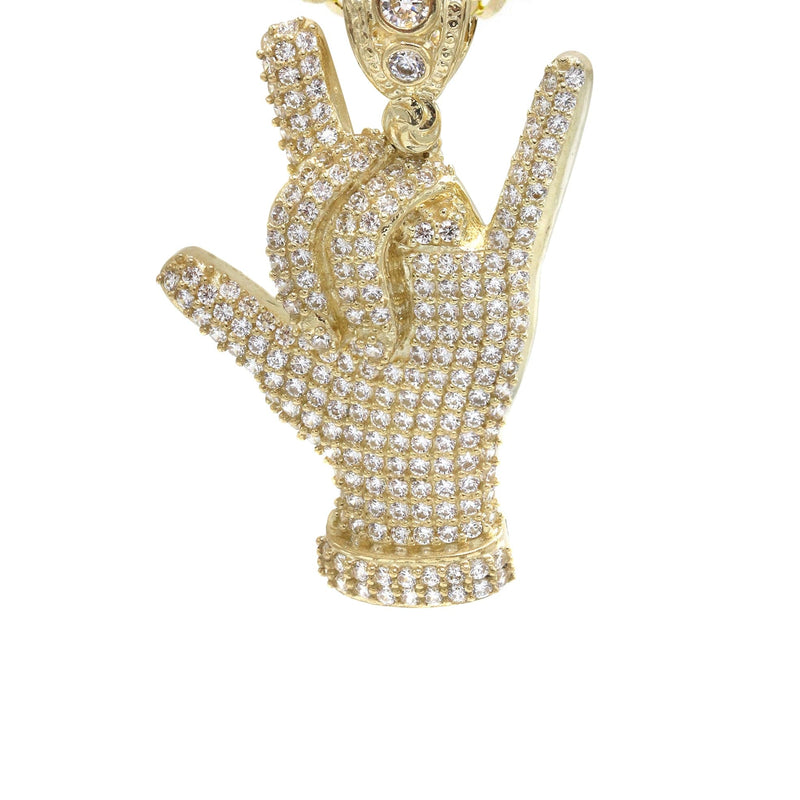 10K Yellow Gold Hand Horns Necklace | Appx. 16.4 Grams