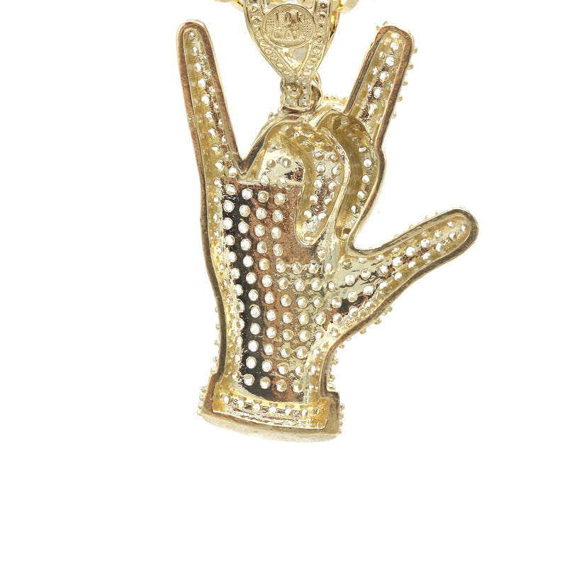 10K Yellow Gold Hand Horns Necklace | Appx. 16.4 Grams