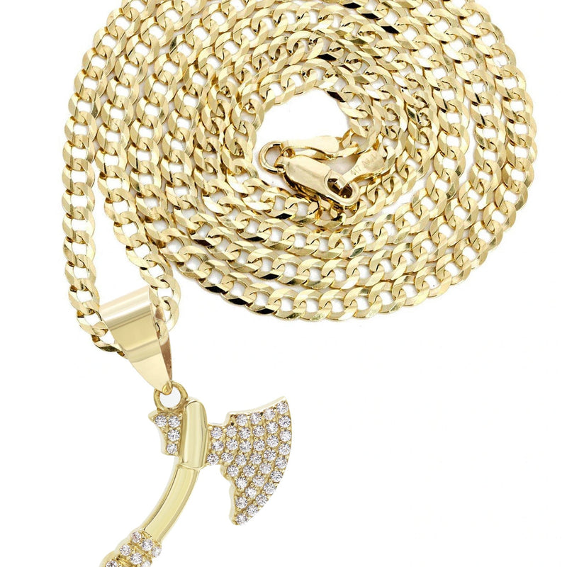 10K Yellow Gold Hatchet Necklace | Appx. 13.8 Grams
