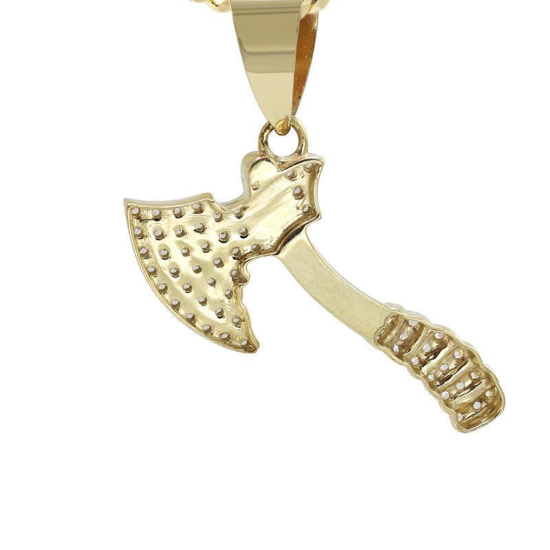 10K Yellow Gold Hatchet Necklace | Appx. 13.8 Grams