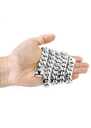 Heavy Solid White Gold Miami Cuban Link Chain Customizable (10MM-20MM)