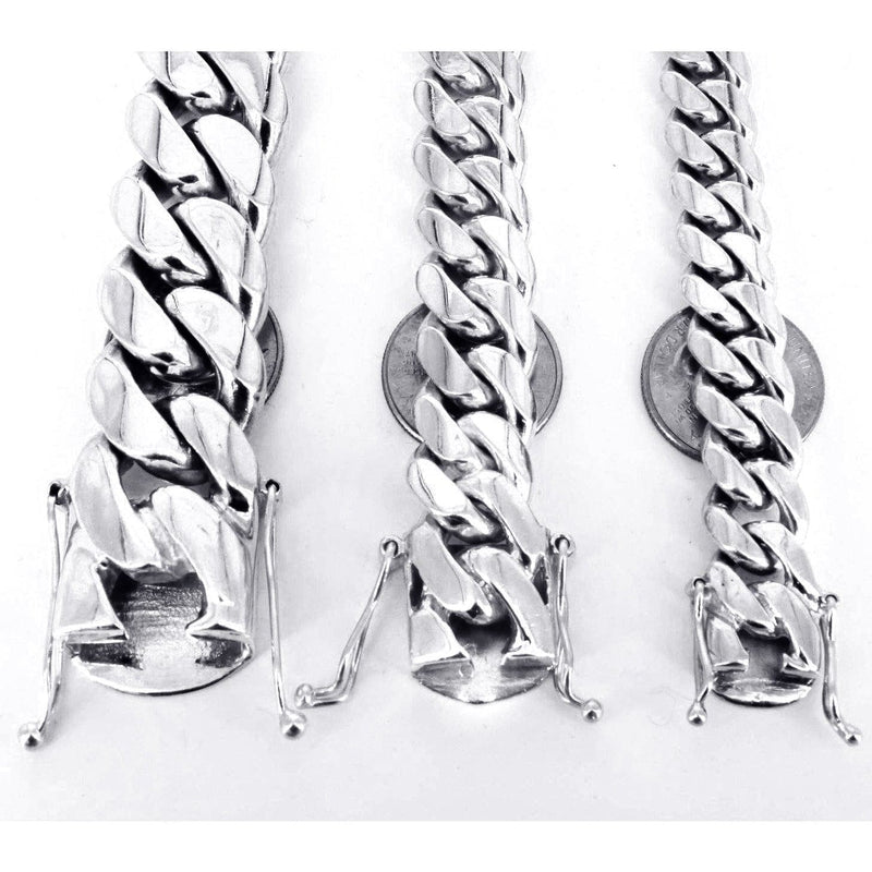 Heavy Solid White Gold Miami Cuban Link Chain Customizable (10MM-20MM)