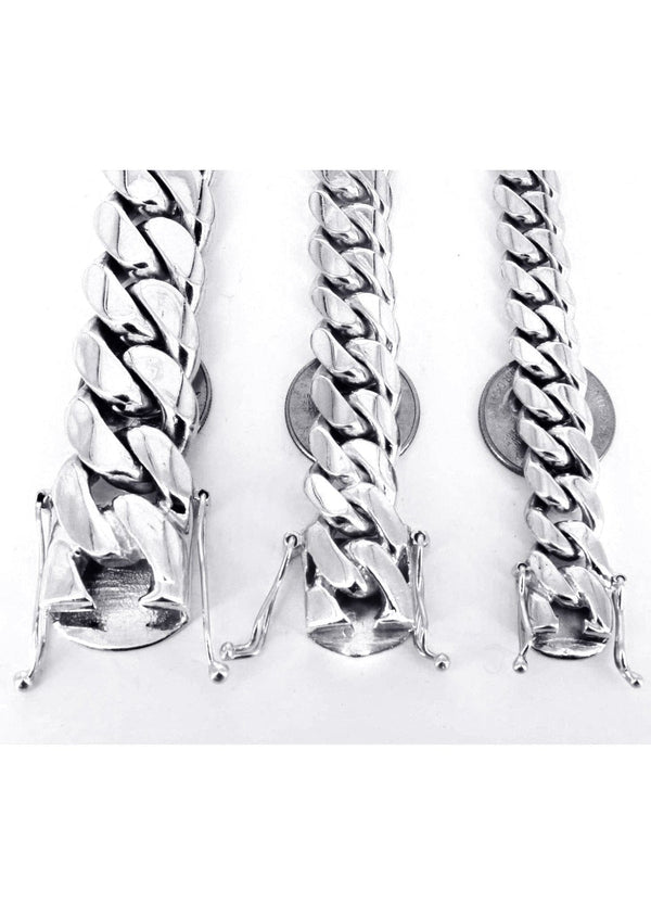 Heavy Solid White Gold Miami Cuban Link Chain Customizable (10MM-20MM)