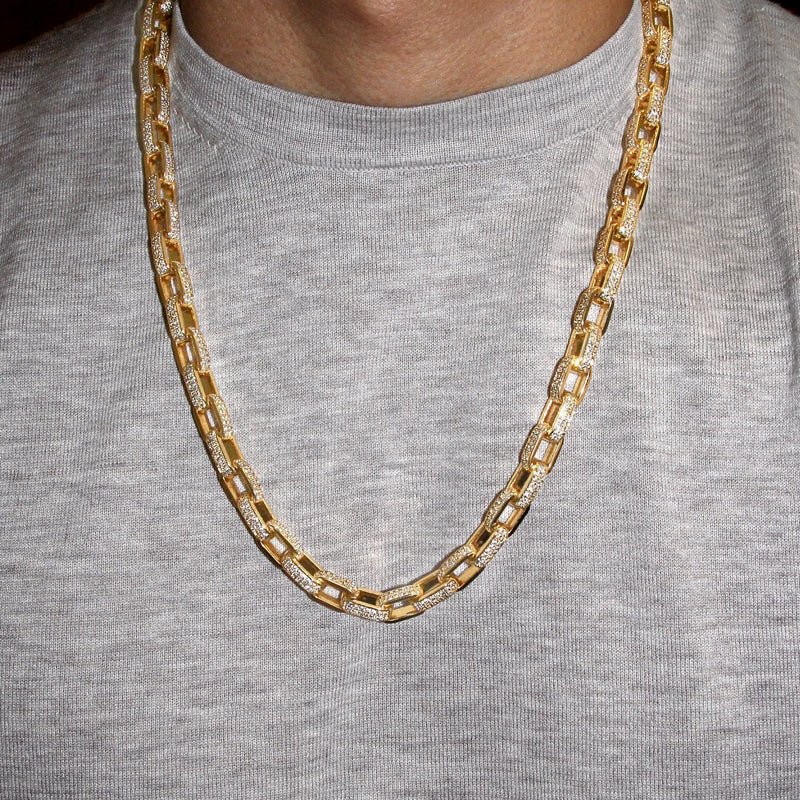 Gold Plated Mens Hermes Link Chain