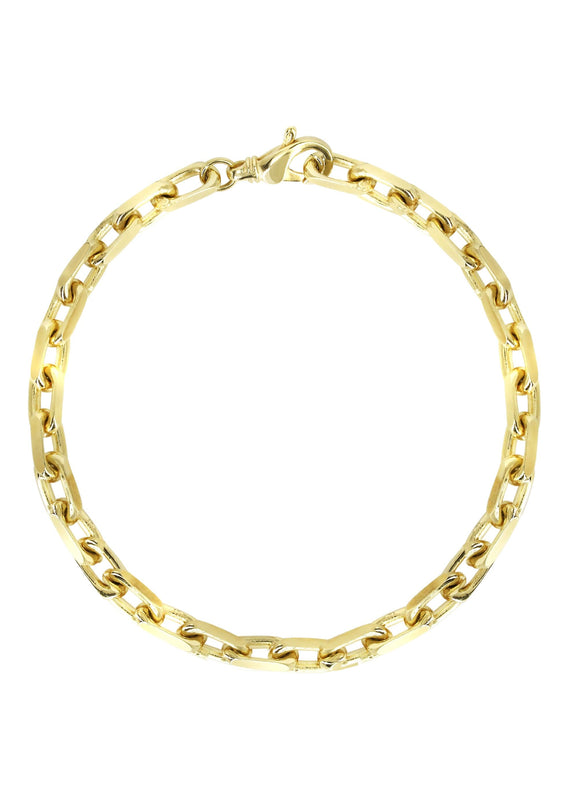 Semi Solid Men's Hermes Bracelet - 10K Yellow Gold