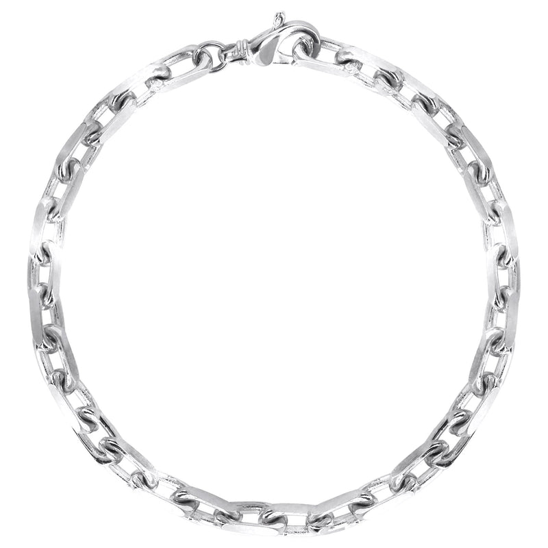 Semi Solid Men's Hermes Bracelet - 10K White Gold