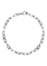 Semi Solid Men's Hermes Bracelet - 10K White Gold