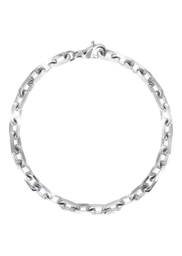Semi Solid Men's Hermes Bracelet - 10K White Gold