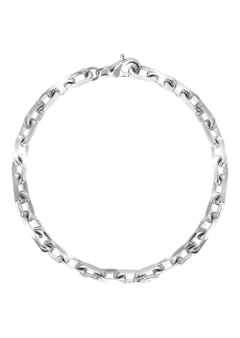 Semi Solid Men's Hermes Bracelet - 10K White Gold