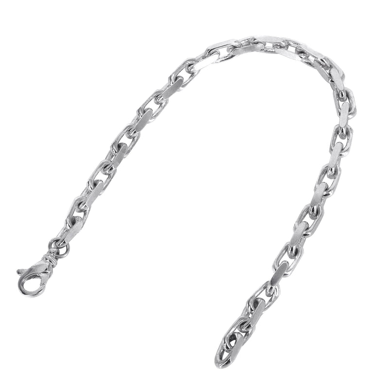 Semi Solid Men's Hermes Bracelet - 10K White Gold