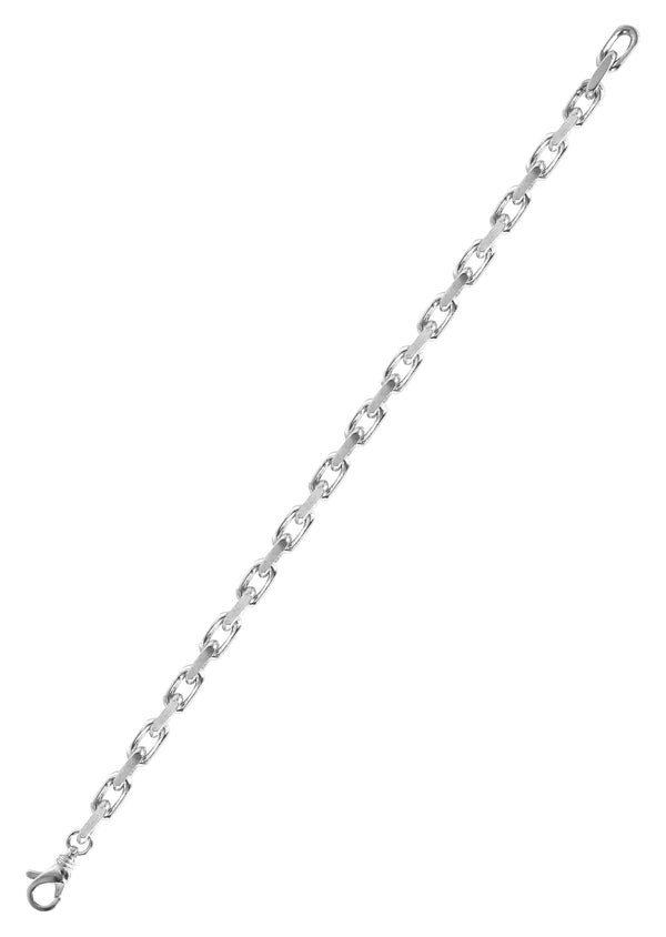 Semi Solid Men's Hermes Bracelet - 10K White Gold