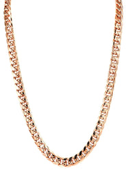 Semi Solid  Rose Miami Cuban Link Chain - 14K Rose Gold Chain -