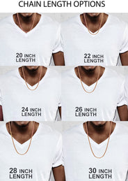 Semi Solid  Rose Miami Cuban Link Chain - 14K Rose Gold Chain -