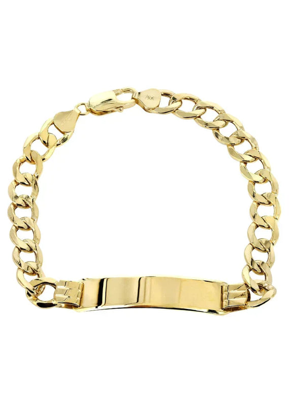 Childrens Hollow ID Cuban Bracelet | 10K/14K | Yellow Gold