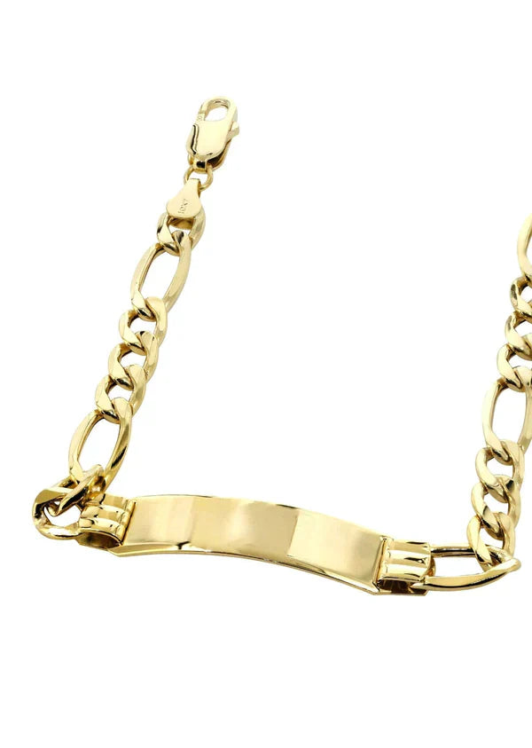 Childrens Hollow ID Figaro Bracelet | 10K/14K | Yellow Gold