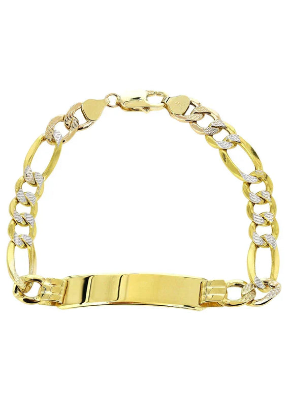 Hollow id pave figaro bracelet