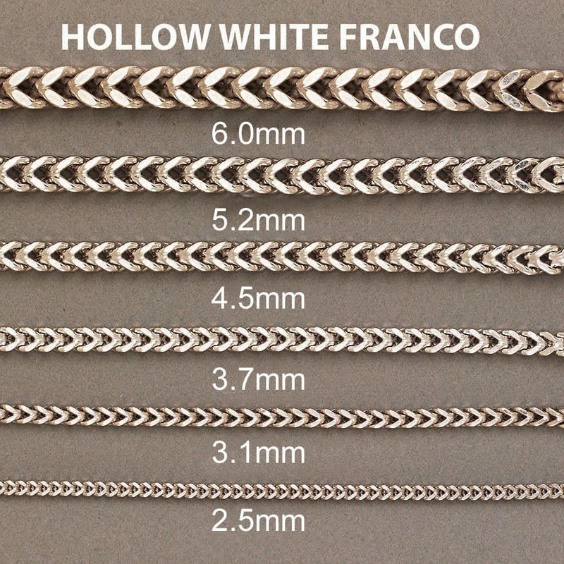 14K White Gold Bracelet Semi Solid  Franco