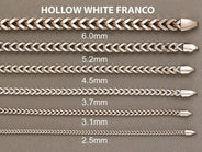 Semi Solid  White Franco Chain 14K White Gold