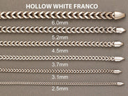 Gold Chain - Mens Semi Solid  Franco Chain 10K/14K White Gold