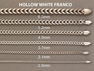 Semi Solid  Womens Franco Bracelet 10K White Gold