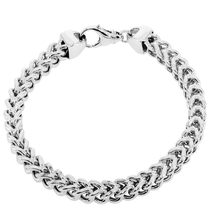 14K White Gold Bracelet Semi Solid  Franco