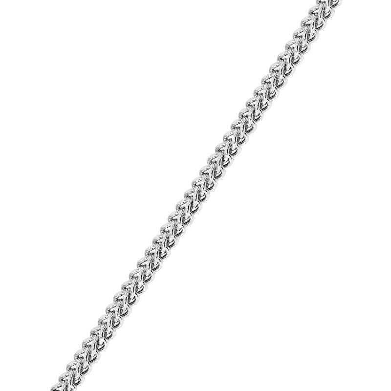 Semi Solid  Mens Franco Bracelet 10K/14K White Gold