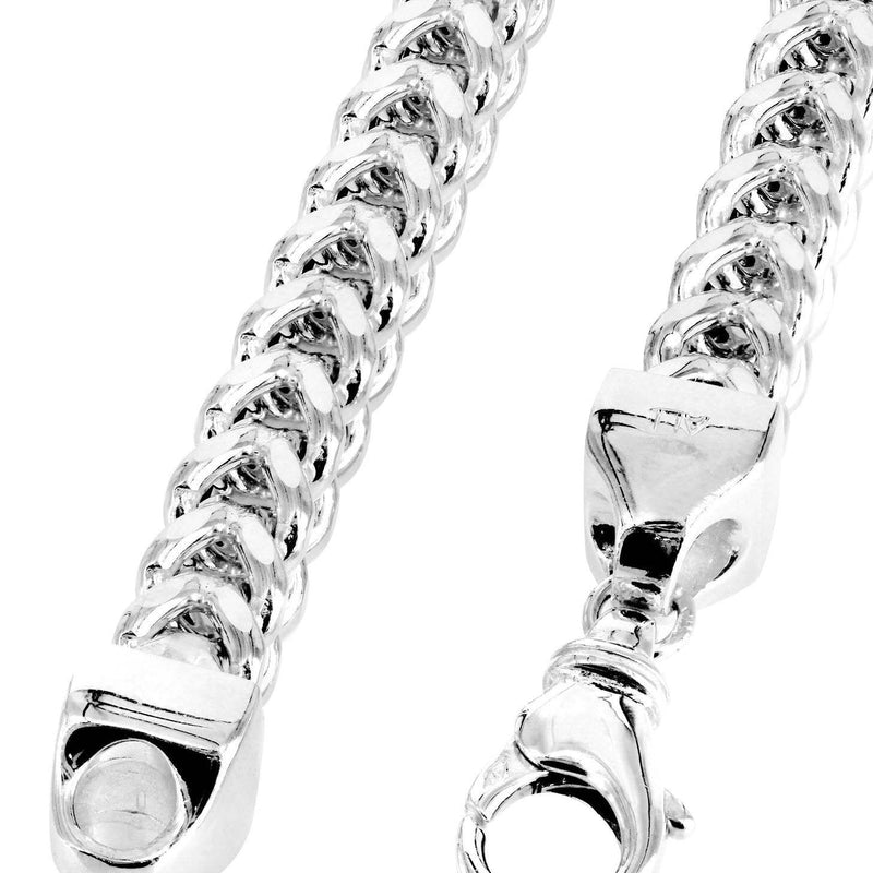 Womens 14K White Gold Chain - Semi Solid  White Franco Chain