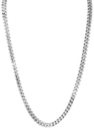 Womens 14K White Gold Chain - Semi Solid  White Franco Chain