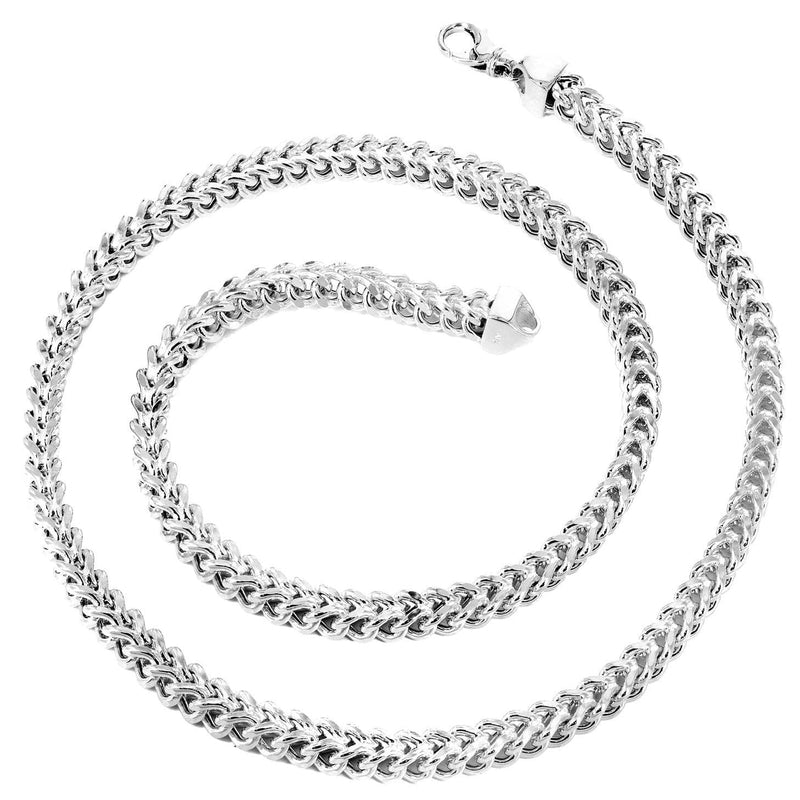 Gold Chain - Mens Semi Solid  Franco Chain 10K/14K White Gold