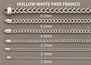 14K White Gold Bracelet  Semi Solid  Franco Diamond Cut For Women