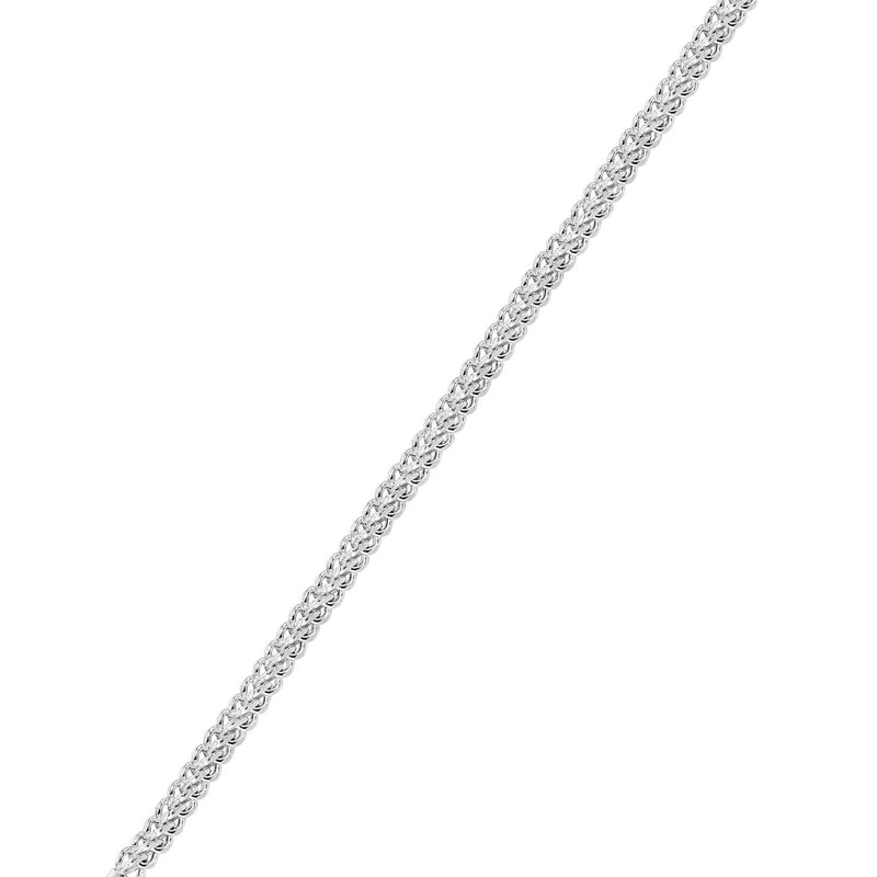 Semi Solid  Mens Diamond Cut Franco Bracelet 10K/14K White Gold