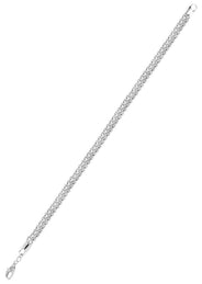 Semi Solid  Mens Diamond Cut Franco Bracelet 10K/14K White Gold