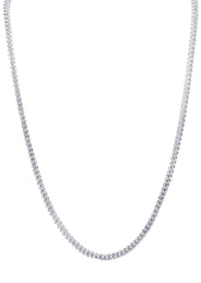 Gold Chain - Womens Semi Solid  Diamond Cut Franco Chain 10K White Gold