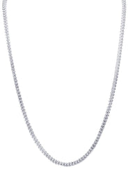 Mens Semi Solid  Diamond Cut Franco Chain 10K White Gold
