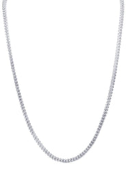 Gold Chain - Womens Semi Solid  Diamond Cut Franco Chain 10K/14K White Gold