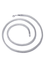 Semi Solid  Diamond Cut Franco Chain 14K White Gold