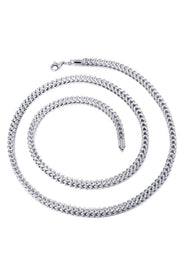 Gold Chain - Mens Semi Solid  Diamond Cut Franco Chain 10K/14 White Gold