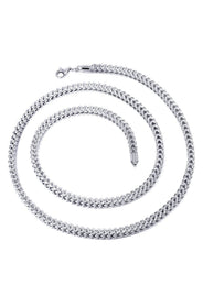 Gold Chain - Womens Semi Solid  Diamond Cut Franco Chain 10K White Gold