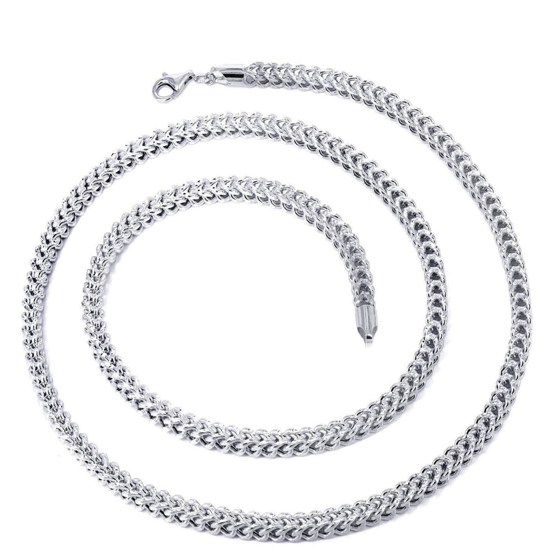 Gold Chain - Womens Semi Solid  Diamond Cut Franco Chain 10K/14K White Gold