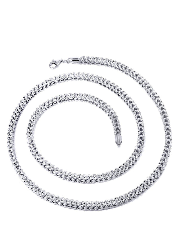 Gold Chain - Womens Semi Solid  Diamond Cut Franco Chain 10K/14K White Gold