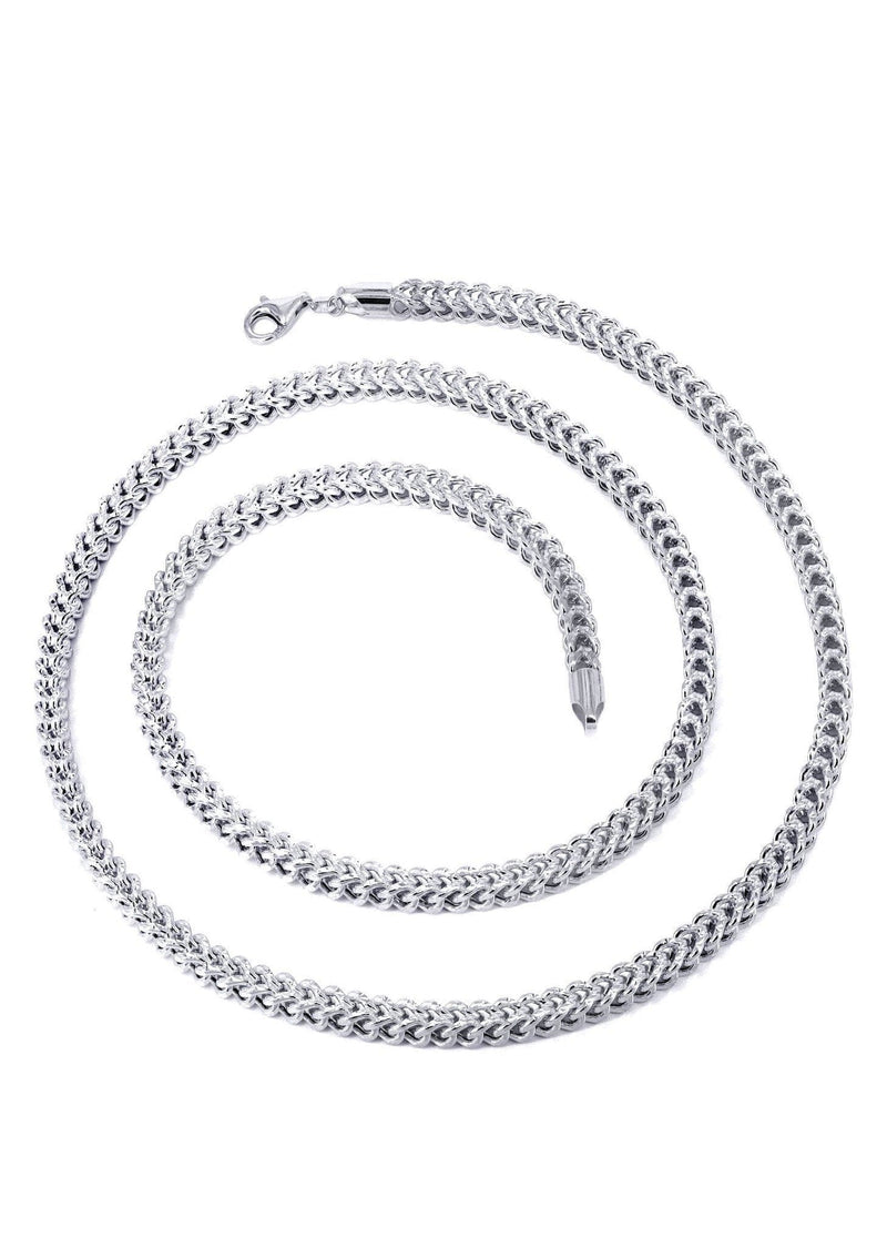 Gold Chain - Womens Semi Solid  Diamond Cut Franco Chain 10K/14K White Gold