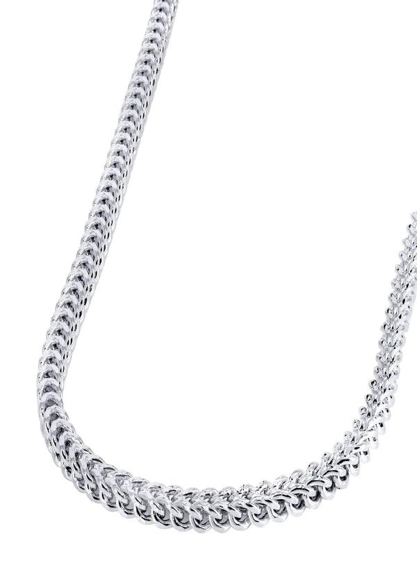 Hollow Diamond Cut Franco Chain 10K/14K - White Gold