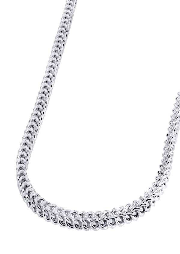 Gold Chain - Womens Semi Solid  Diamond Cut Franco Chain 10K/14K White Gold