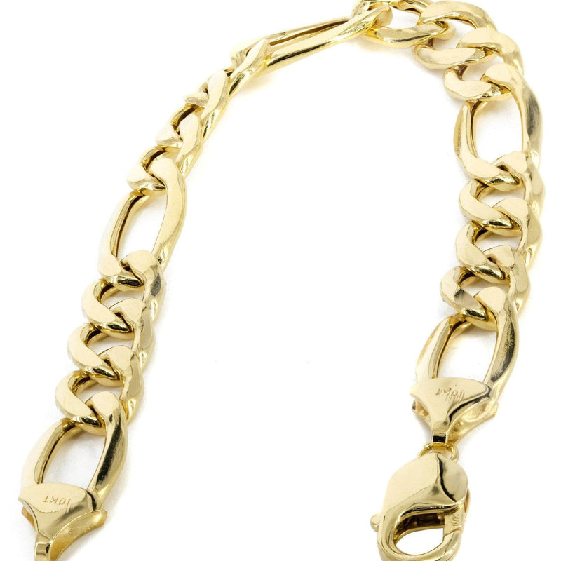 10K Gold Bracelet Solid Figaro