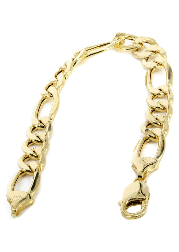 10K Gold Bracelet Solid Figaro For Women