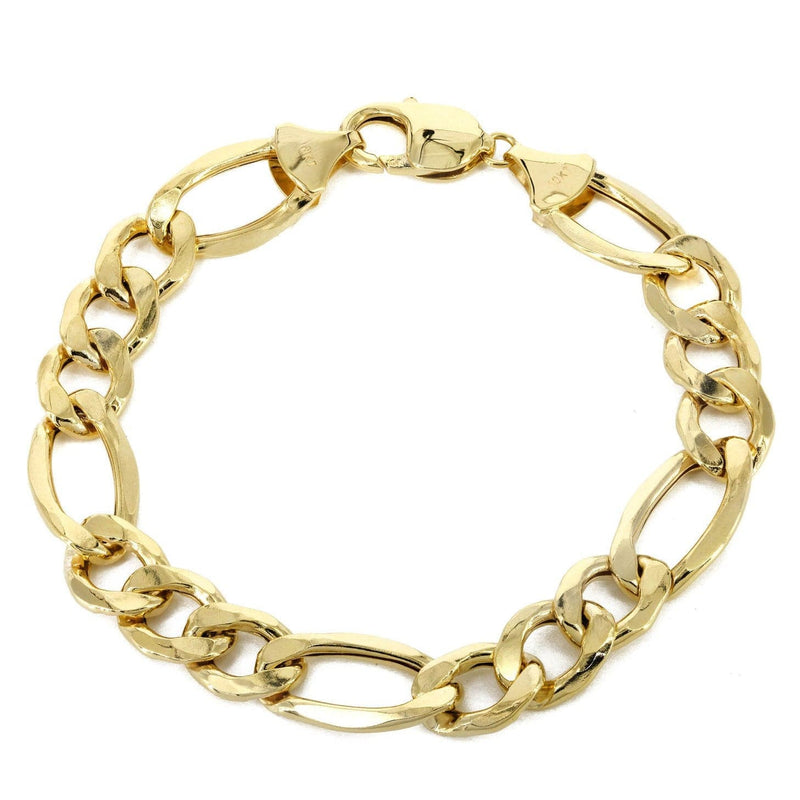 14K Gold Bracelet Solid Figaro