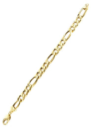 Semi Solid  Womens Figaro Bracelet 10K/14K Yellow Gold