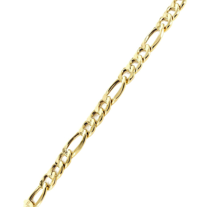Semi Solid  Mens Figaro Bracelet 10K/14K Yellow Gold