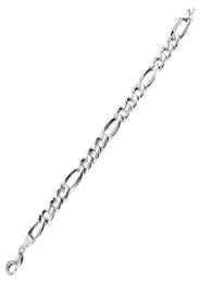Semi Solid  Womens Figaro Bracelet 10K White Gold